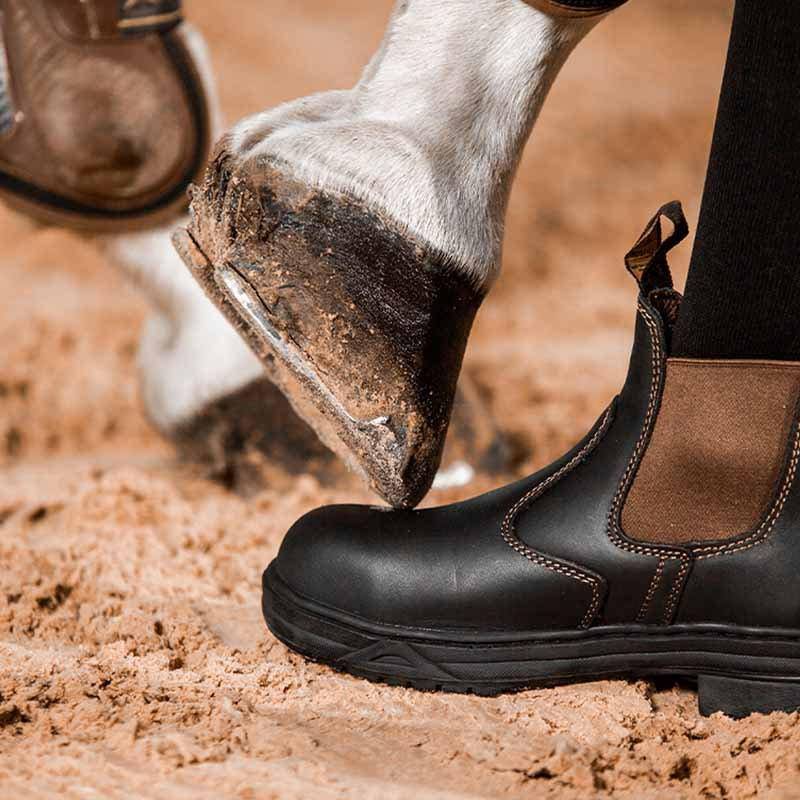 Boots Jodhpur Protective embout en acier Noir/Marron