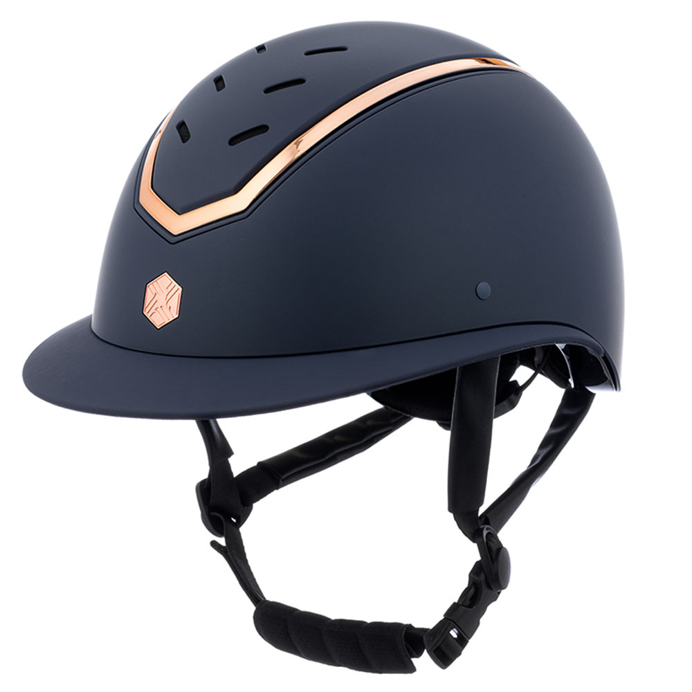 Casque d'équitation Kylo Matte Wide Peak Bleu marine/Or Rose