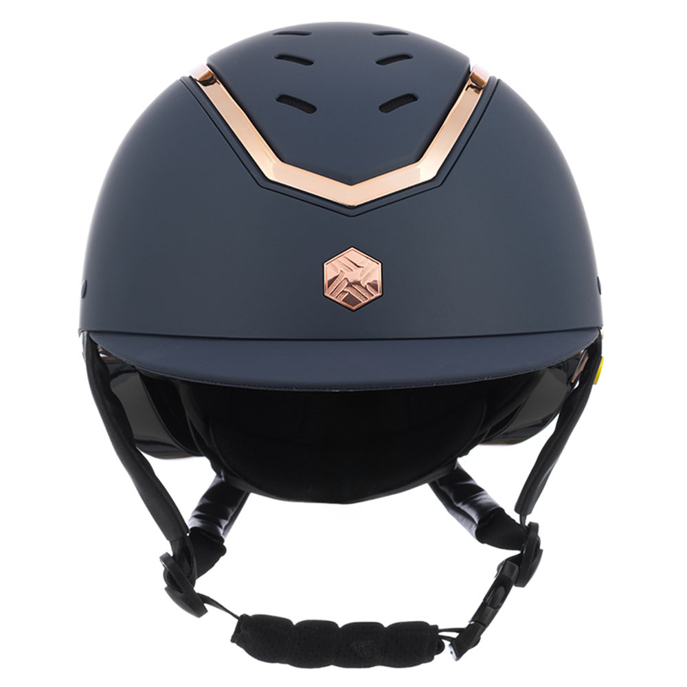 Casque d'équitation MIPS Kylo Matte Bleu marine/Or Rose