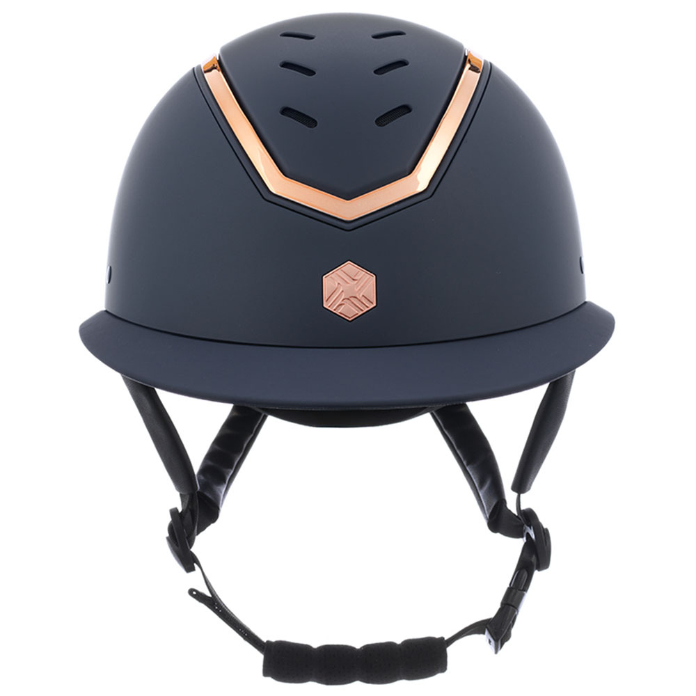 Casque d'équitation MIPS Kylo Matte Wide Peak Bleu marine/Or Rose