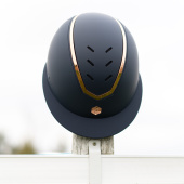 Casque d'équitation MIPS Kylo Matte Wide Peak Bleu marine/Or Rose Casque d'équitation MIPS Kylo Matte Wide Peak Bleu marine/Or Rose