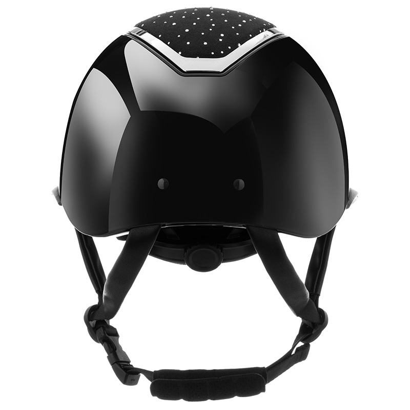 Casque d'équitation Kylo Gloss Wide Peak Crystal Noir/Chrome