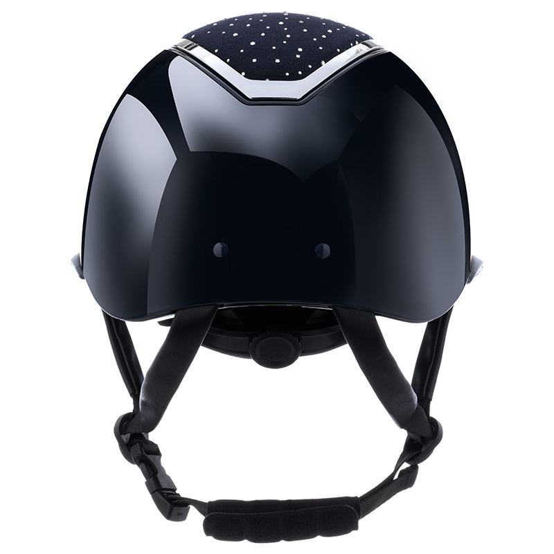 Casque d'équitation Kylo Gloss Wide Peak Crystal Bleu marine/Argent