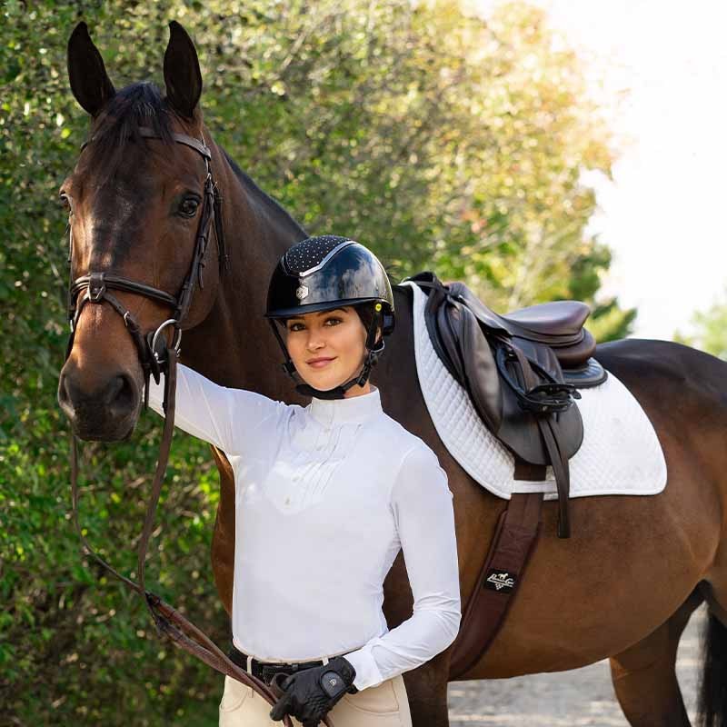 Casque d'équitation MIPS Kylo Gloss Crystal Noir/Chrome