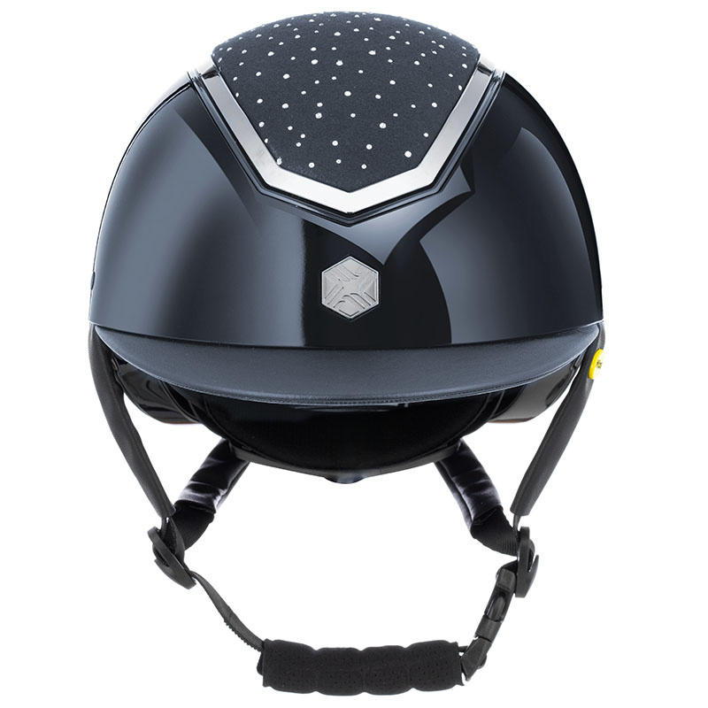 Casque d'équitation MIPS Kylo Gloss Crystal Bleu marine/Argent