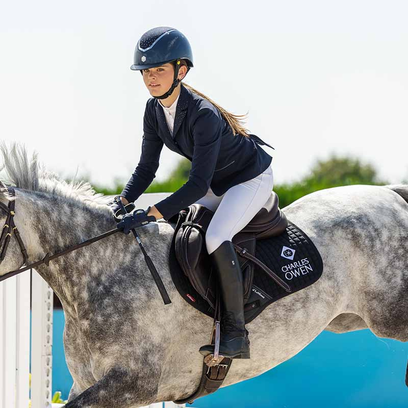 Casque d'équitation MIPS Kylo Gloss Crystal Bleu marine/Argent