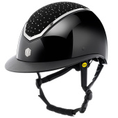 Casque d'équitation MIPS Kylo Gloss Wide Peak Crystal Noir/Chrome Casque d'équitation MIPS Kylo Gloss Wide Peak Crystal Noir/Chrome