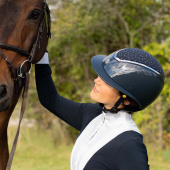 Casque d'équitation MIPS Kylo Gloss Wide Peak Crystal Bleu marine/Argent Casque d'équitation MIPS Kylo Gloss Wide Peak Crystal Bleu marine/Argent