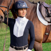 Casque d'équitation MIPS Kylo Gloss Wide Peak Crystal Bleu marine/Argent Casque d'équitation MIPS Kylo Gloss Wide Peak Crystal Bleu marine/Argent