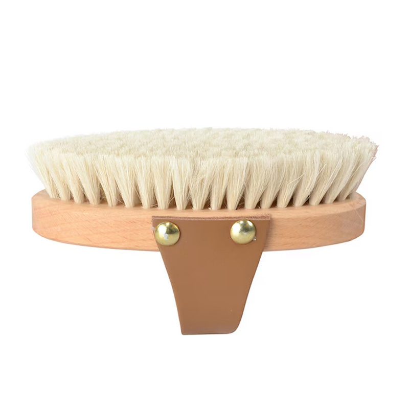 Brosse en poils de chèvre avec sangle en cuir Marron