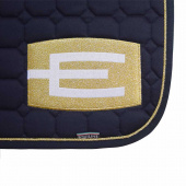 Tapis de selle E-logo Bleu Marin Bronze/Blanc Poney