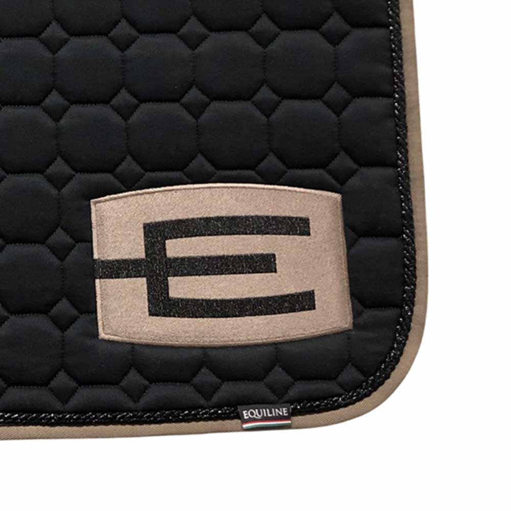 Tapis de selle E-logo Noir Bleu/Noir Poney