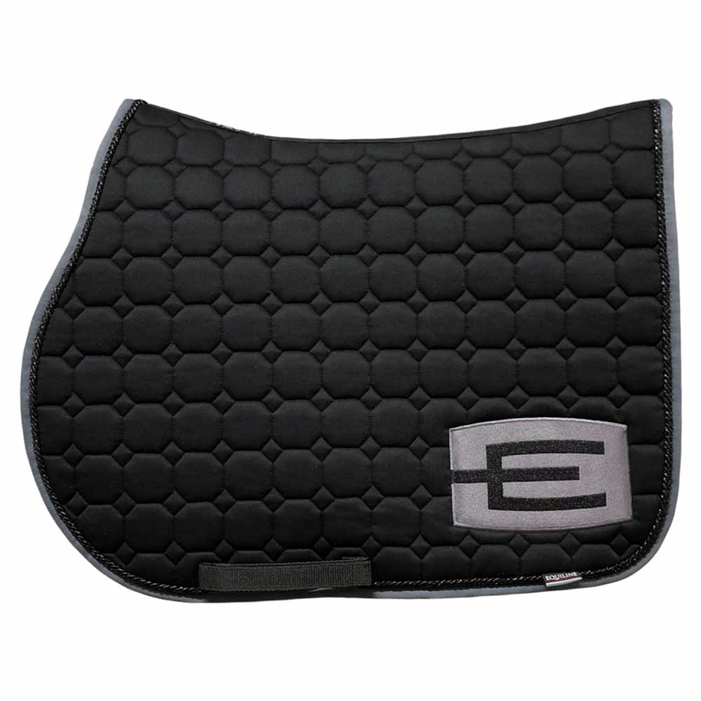 Tapis de selle E-logo Noir Gris/Noir