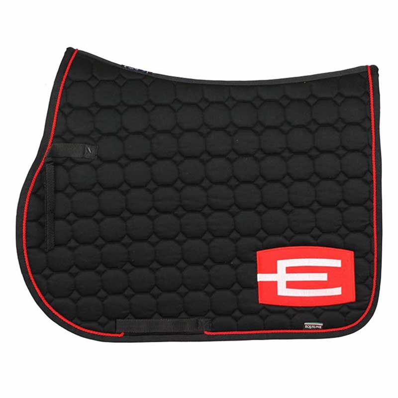 Tapis de selle E-logo Noir Rouge/Blanc