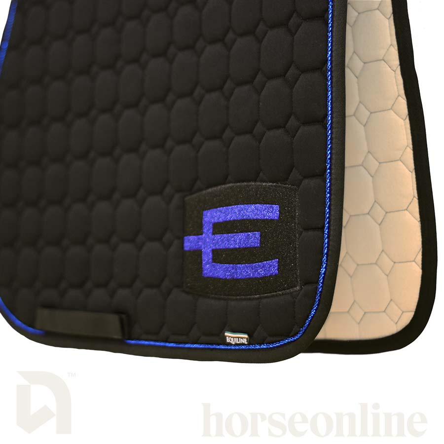 Tapis de selle E-logo Noir Bleu/Noir