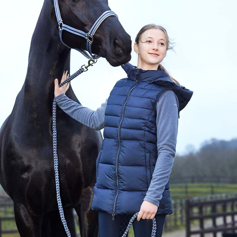 Gilet d'Équitation Long Jill Bleu Marine