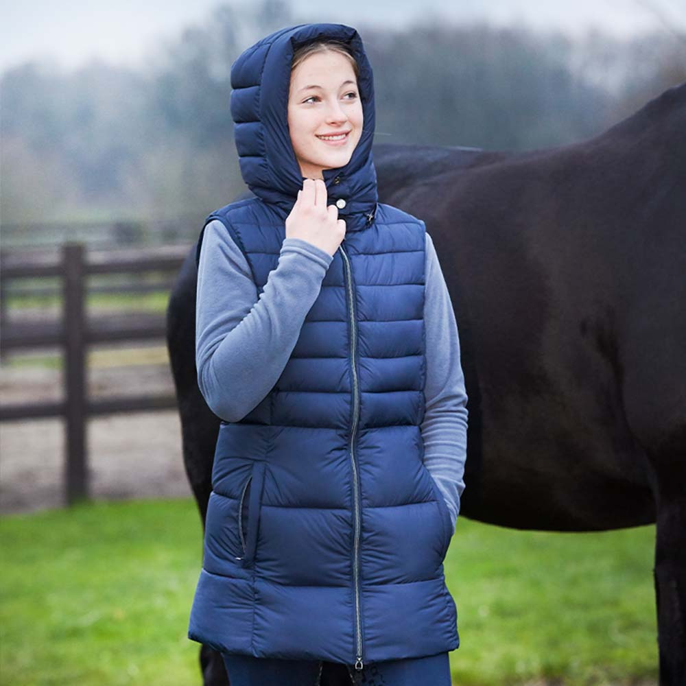 Gilet d'Équitation Long Jill Bleu Marine
