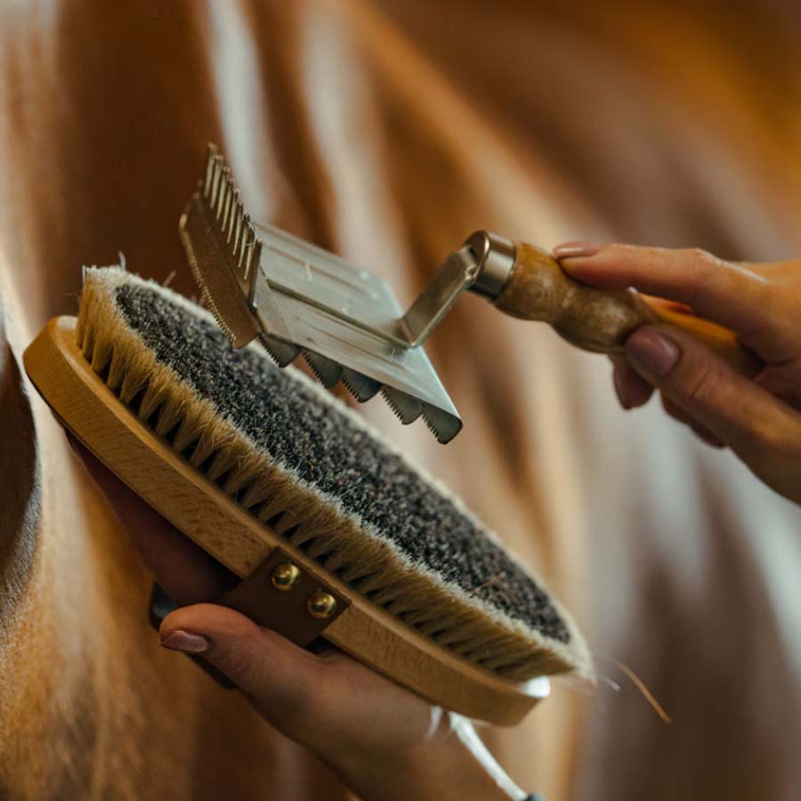 Racloir Metall Trähandtag Marron