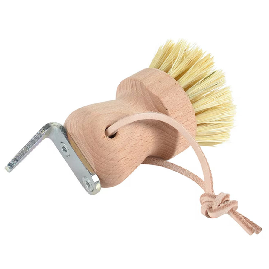 Brosse à sabot avec grattoir à sabot Rund Marron