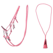 Halter en corde avec rênes Combi Liberty Rose Clair Halter en corde avec rênes Combi Liberty Rose Clair