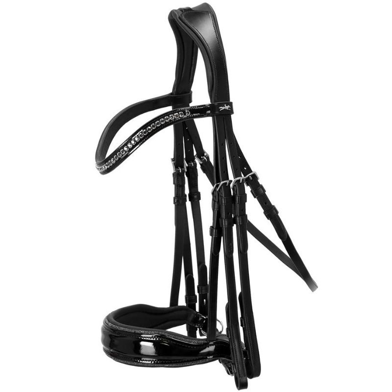 Bride de dressage vernie Milan Glam Noir