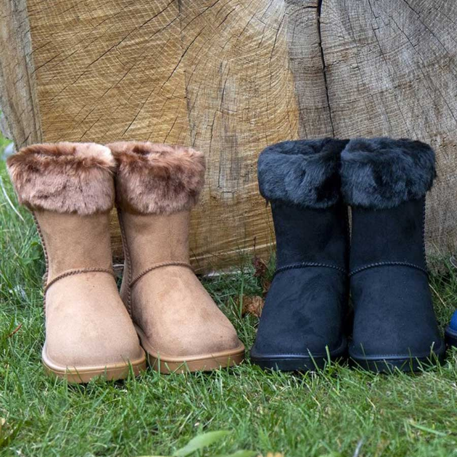 Boots de pluie doublées Davos en fourrure Beige