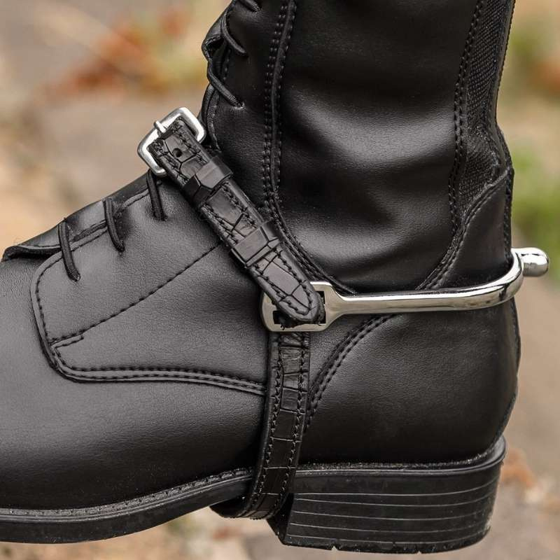 Courroies d'éperons Croco Embossing Noir