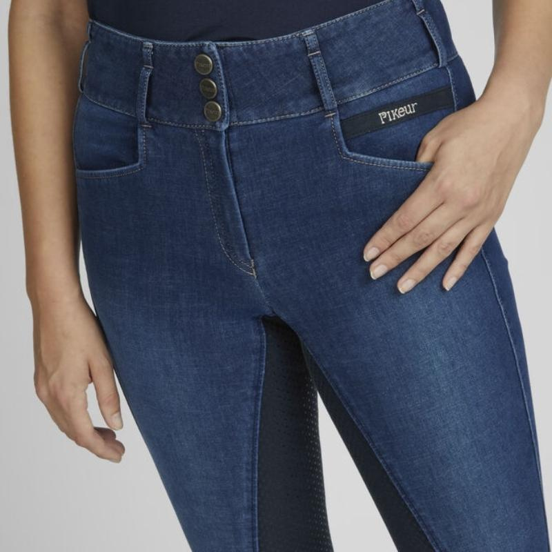 Pantalon d'équitation Candela DuraGrip Jeans FG Bleu Marine