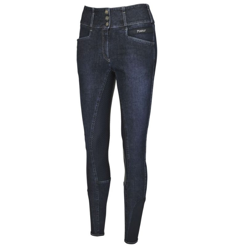 Pantalon d'équitation Candela DuraGrip Jeans FG Bleu Marine