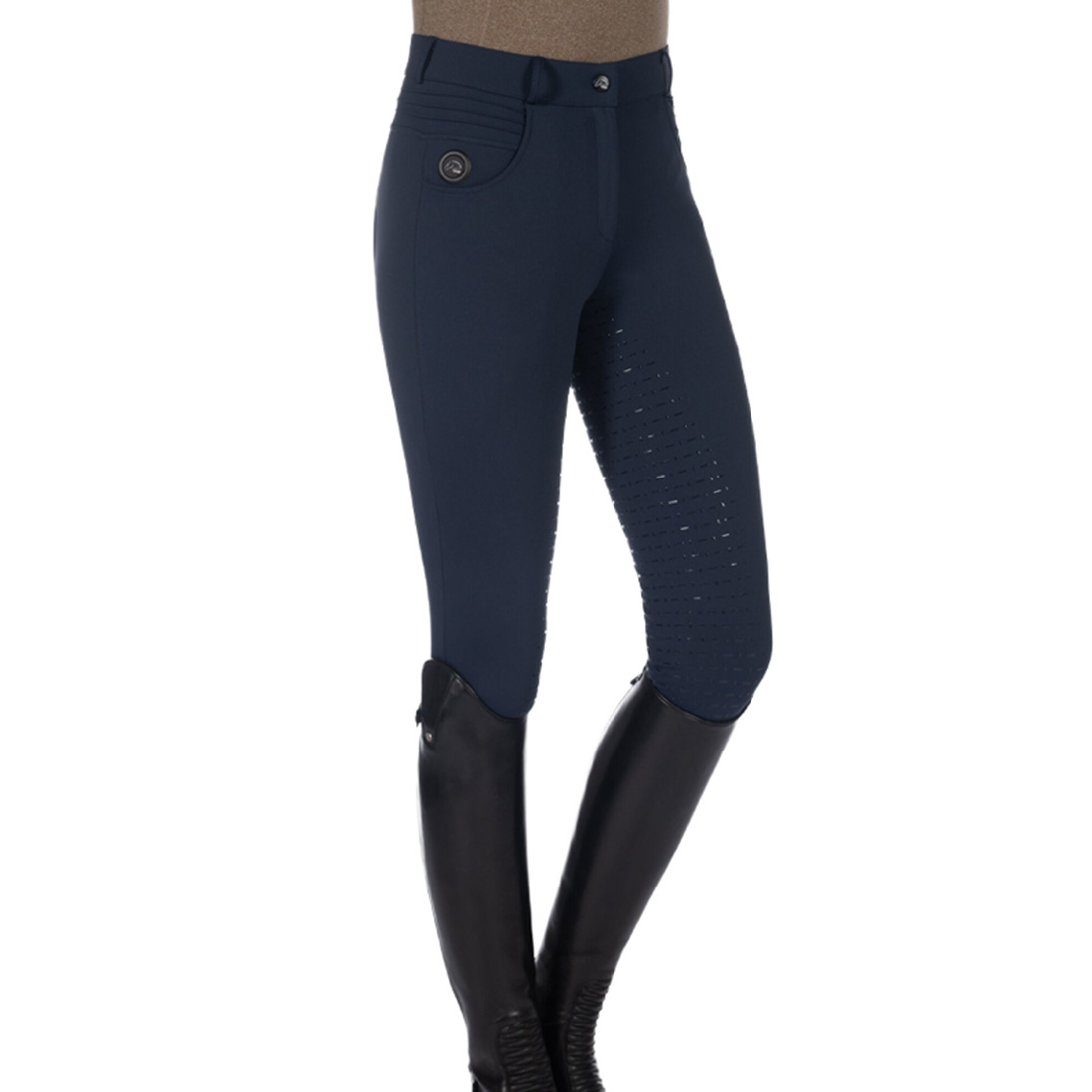 Pantalon d'équitation chauffant Comfort Full Grip Bleu Marine
