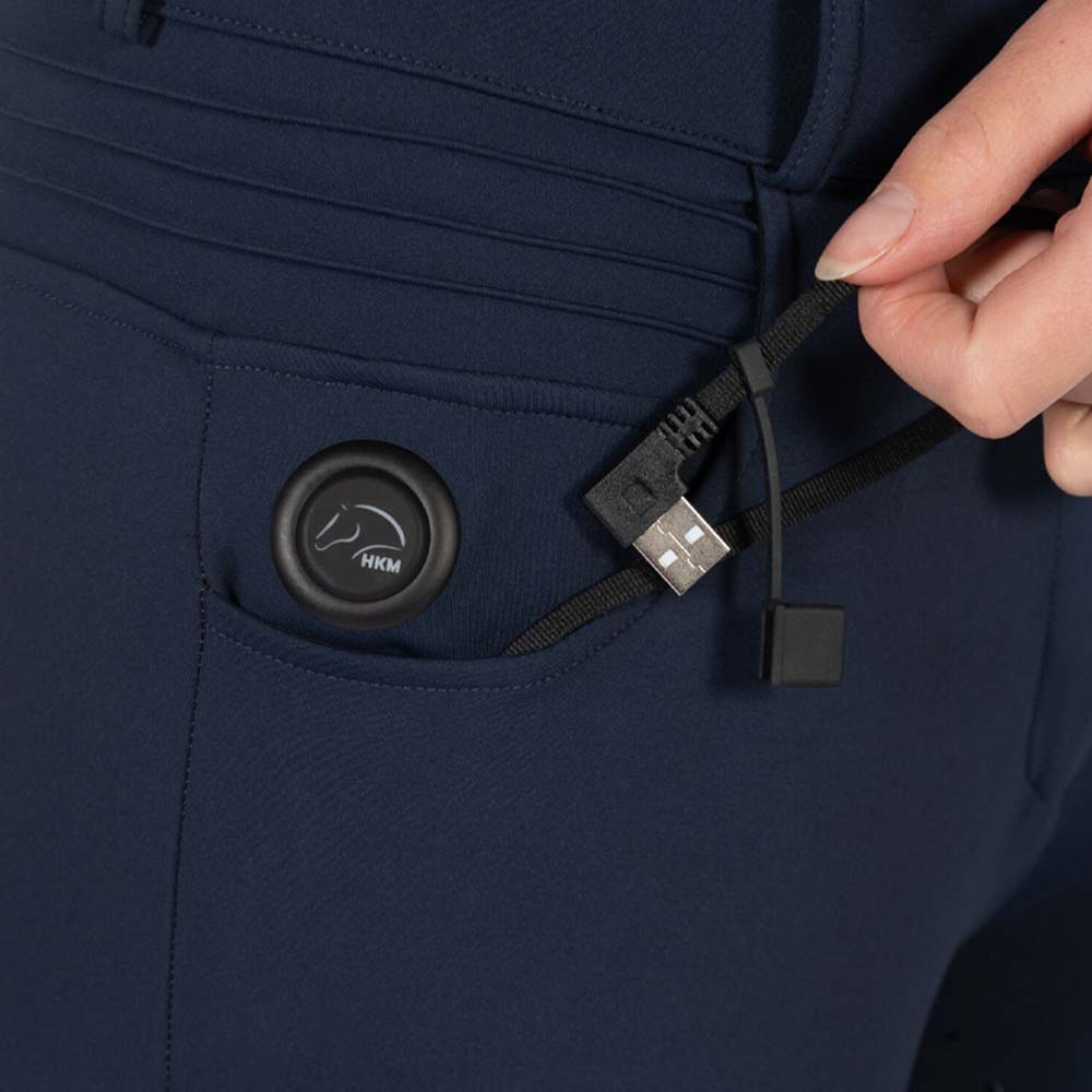 Pantalon d'équitation chauffant Comfort Full Grip Bleu Marine
