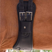 Sangle de dressage Contour Half Moon Leather Noir Sangle de dressage Contour Half Moon Leather Noir