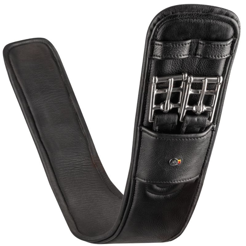 Sangle de dressage Contour Half Moon Leather Noir