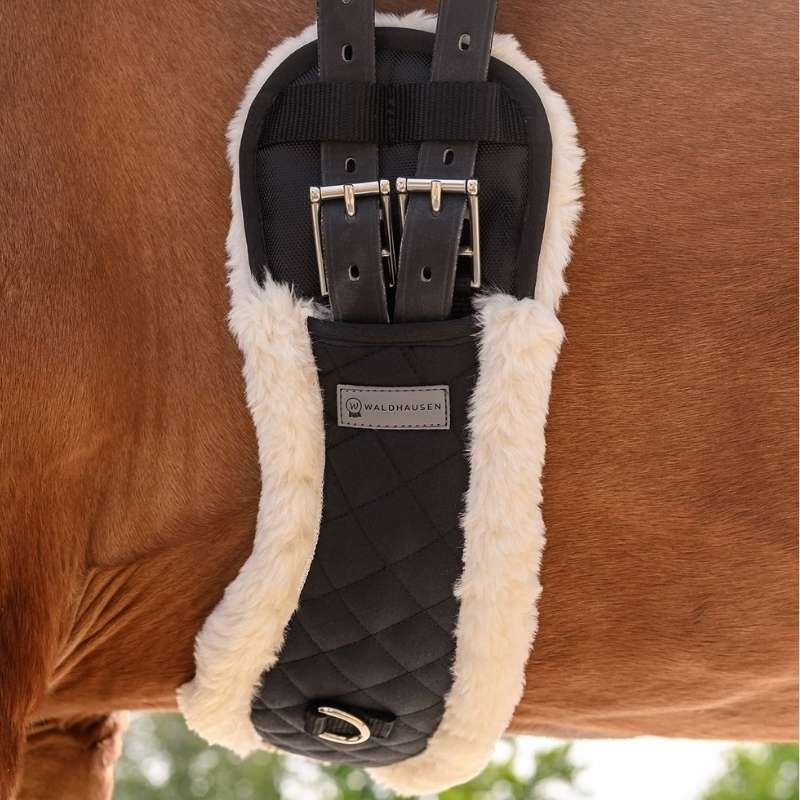 Sangle de dressage Half Moon Faux Fur Noir/Natural