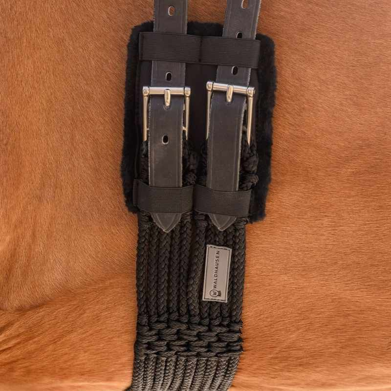 Protège-boucles pour sangle de dressage Faux Fur Noir