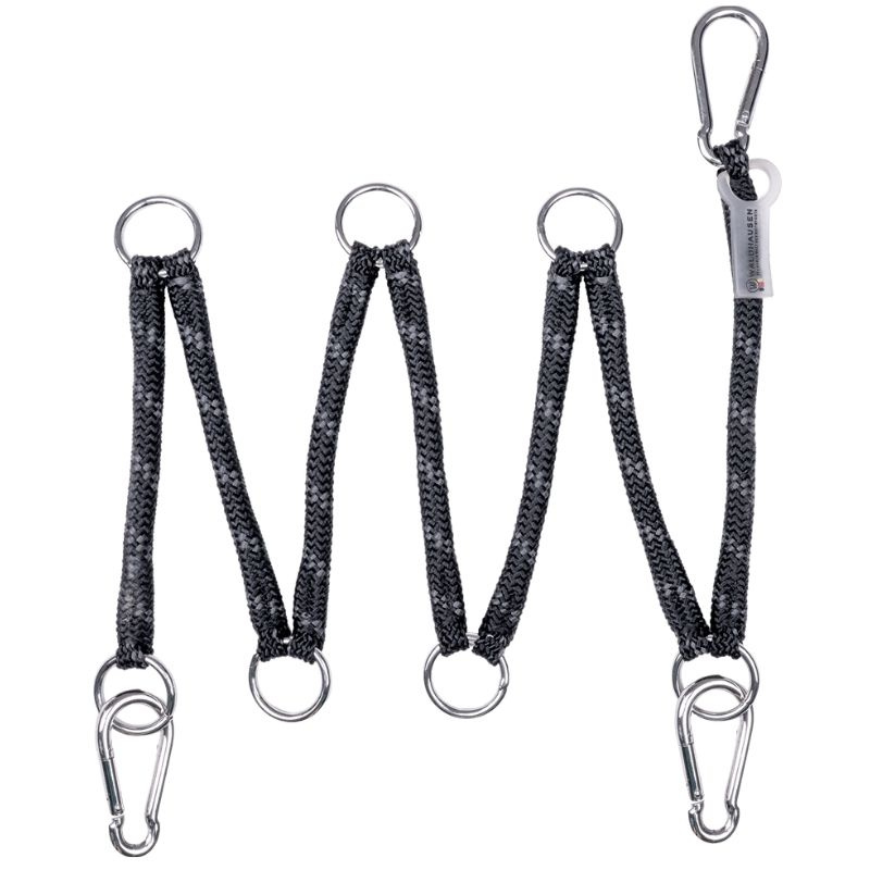 Corde de suspension avec anneaux Flexible Noir