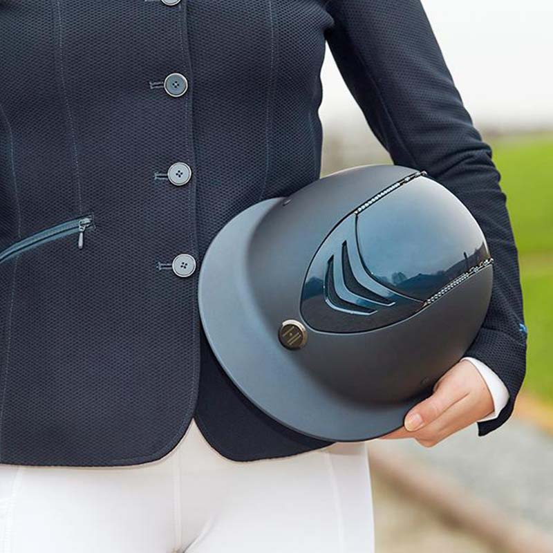 Casque d'équitation Mips Avance Matte Chrome Bleu Marine