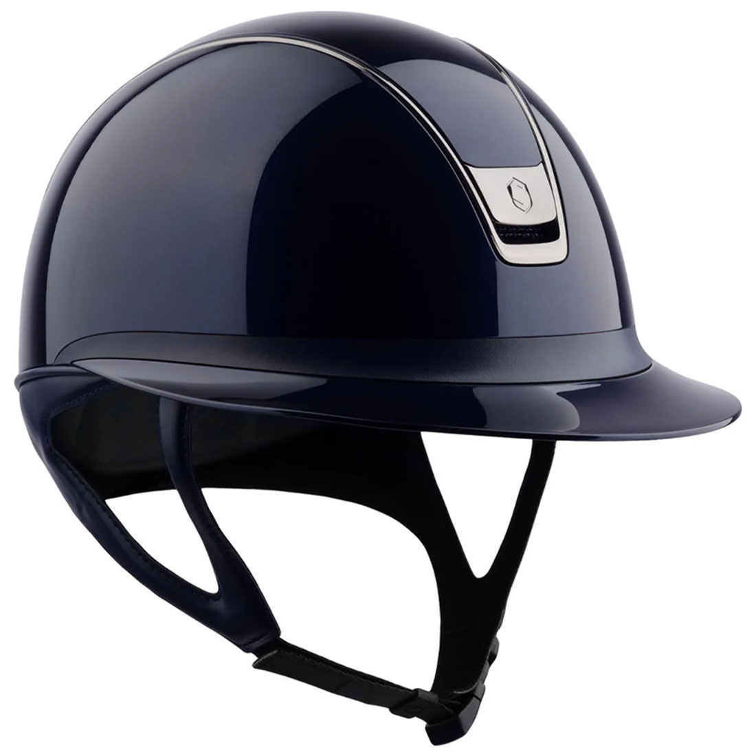 Casque d'équitation Miss Shield Glossy 2.0 Black Chrome Bleu Marine