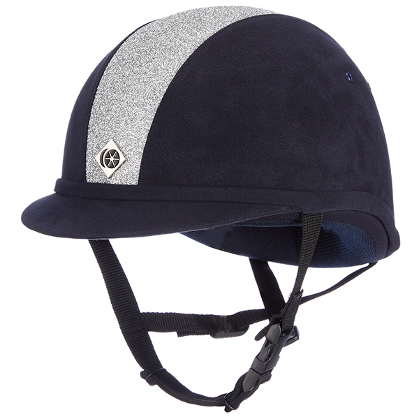 Casque d'équitation YR8 Scintillant Bleu Marine/argent