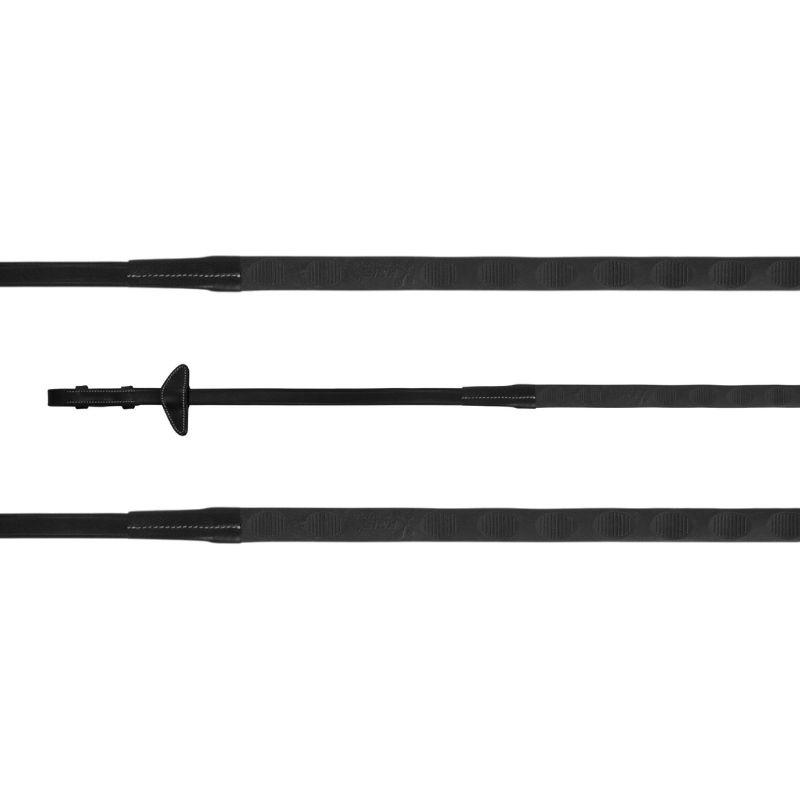 Rênes en caoutchouc Magna Grip Selected Noir
