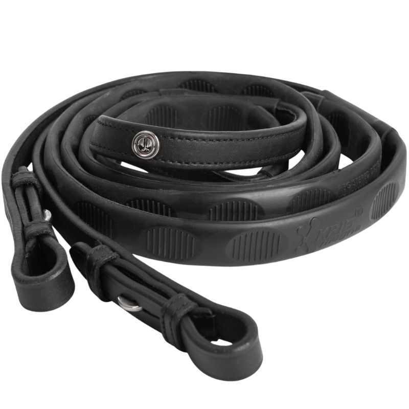 Rênes en caoutchouc Magna Grip Islandic Noir