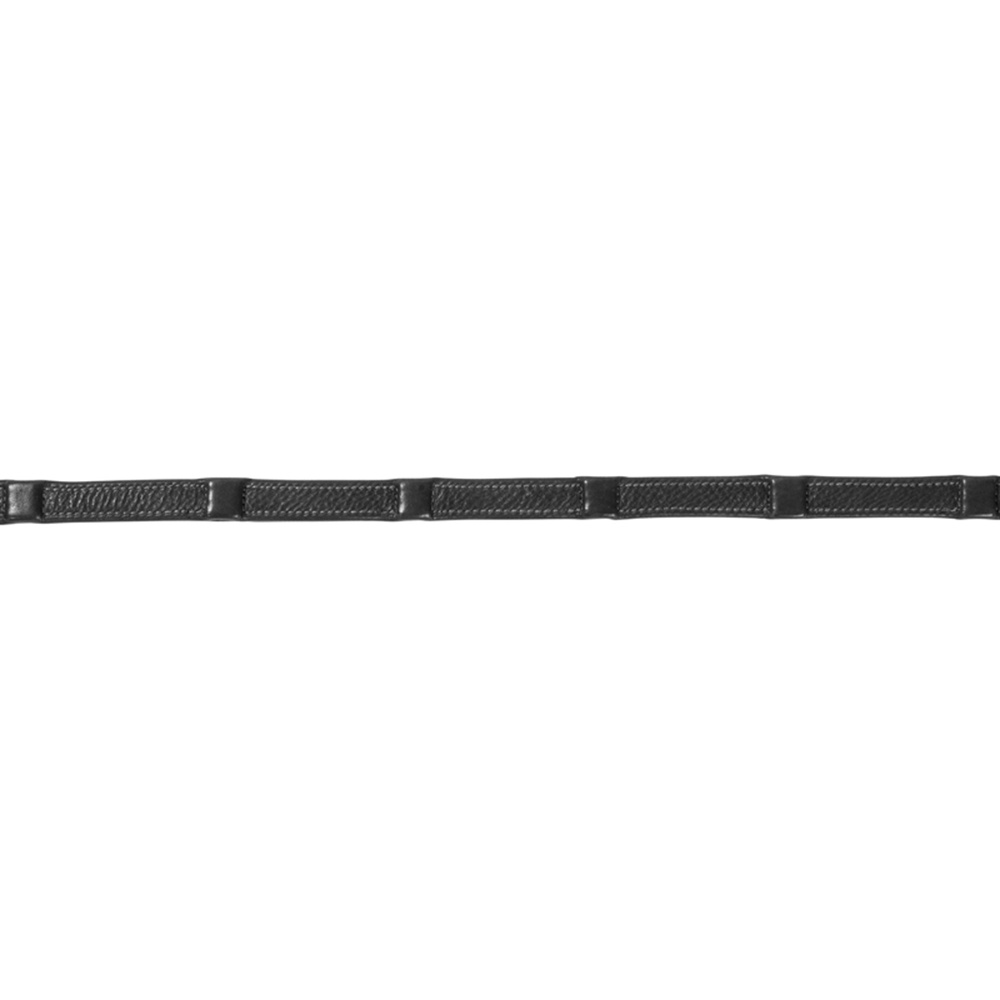 Rênes en cuir avec arrêts Noir/Argent