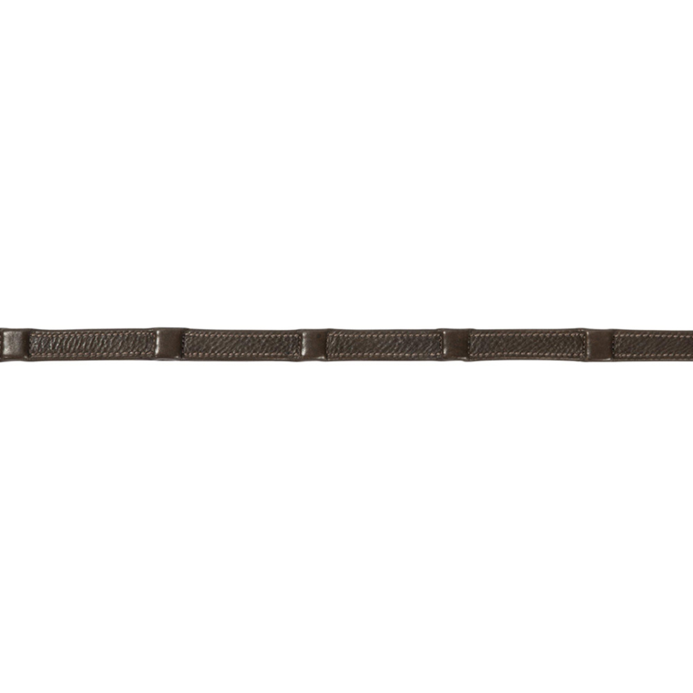 Rênes en cuir avec arrêts Marron Foncé/Argent