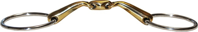 Anatomique mors double brisure avec anneaux mobiles