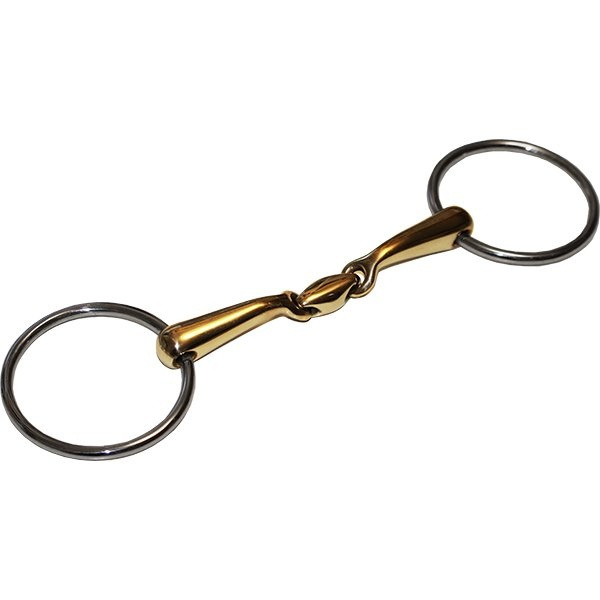 Anatomique mors double brisure avec anneaux mobiles
