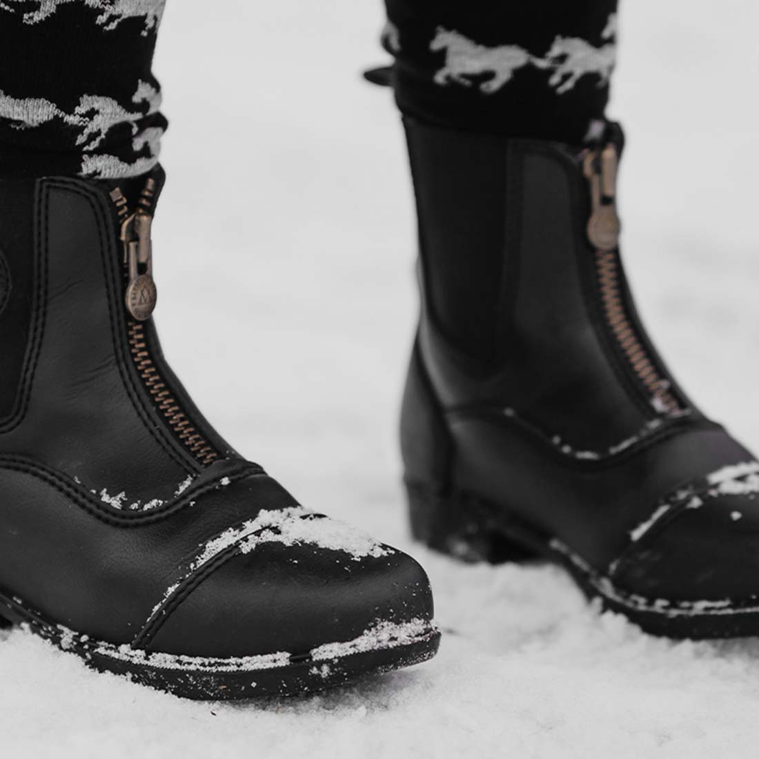 Boots d'équitation d'hiver Jr Veganza Young Winter Paddock Noir  