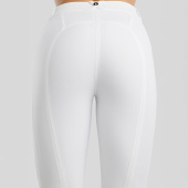 Culotte d'équitation MoZida Refined Gun Metal Crystals Knee Grip Blanc Culotte d'équitation MoZida Refined Gun Metal Crystals Knee Grip Blanc