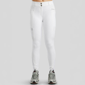 Culotte d'équitation MoZida Refined Gun Metal Crystals Knee Grip Blanc Culotte d'équitation MoZida Refined Gun Metal Crystals Knee Grip Blanc