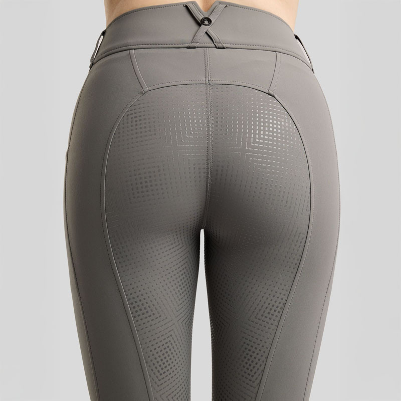 Culotte d'équitation MoZida Refined Gun Metal Crystals Full Grip Gris