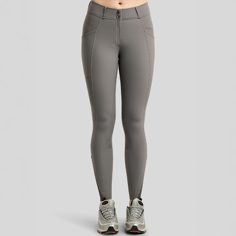 Culotte d'équitation MoZida Refined Gun Metal Crystals Full Grip Gris